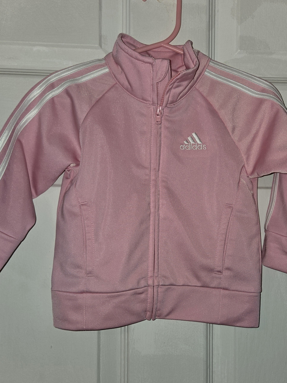 Adidas Baby Pink Satin Infant Jacket  SZ 12M